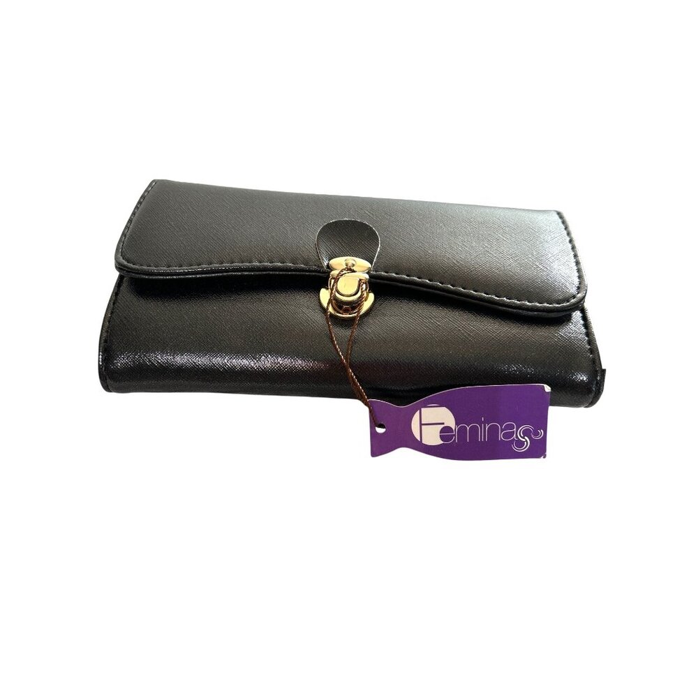Femina Womens Wallet Black 8 x 4.5 NWT